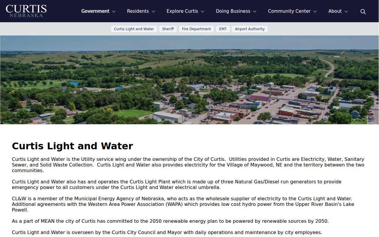 Frontier County booking-record access through the Curtis sheriff service description